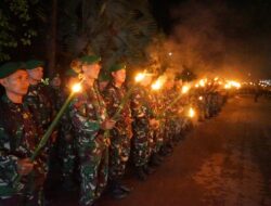 Kodim Aceh Tamiang Ramaikan Pawai Obor