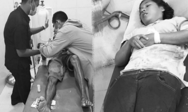 Korban bernama Ria Br Napitupulu mengalami luka sobek. Beritasore/Ist