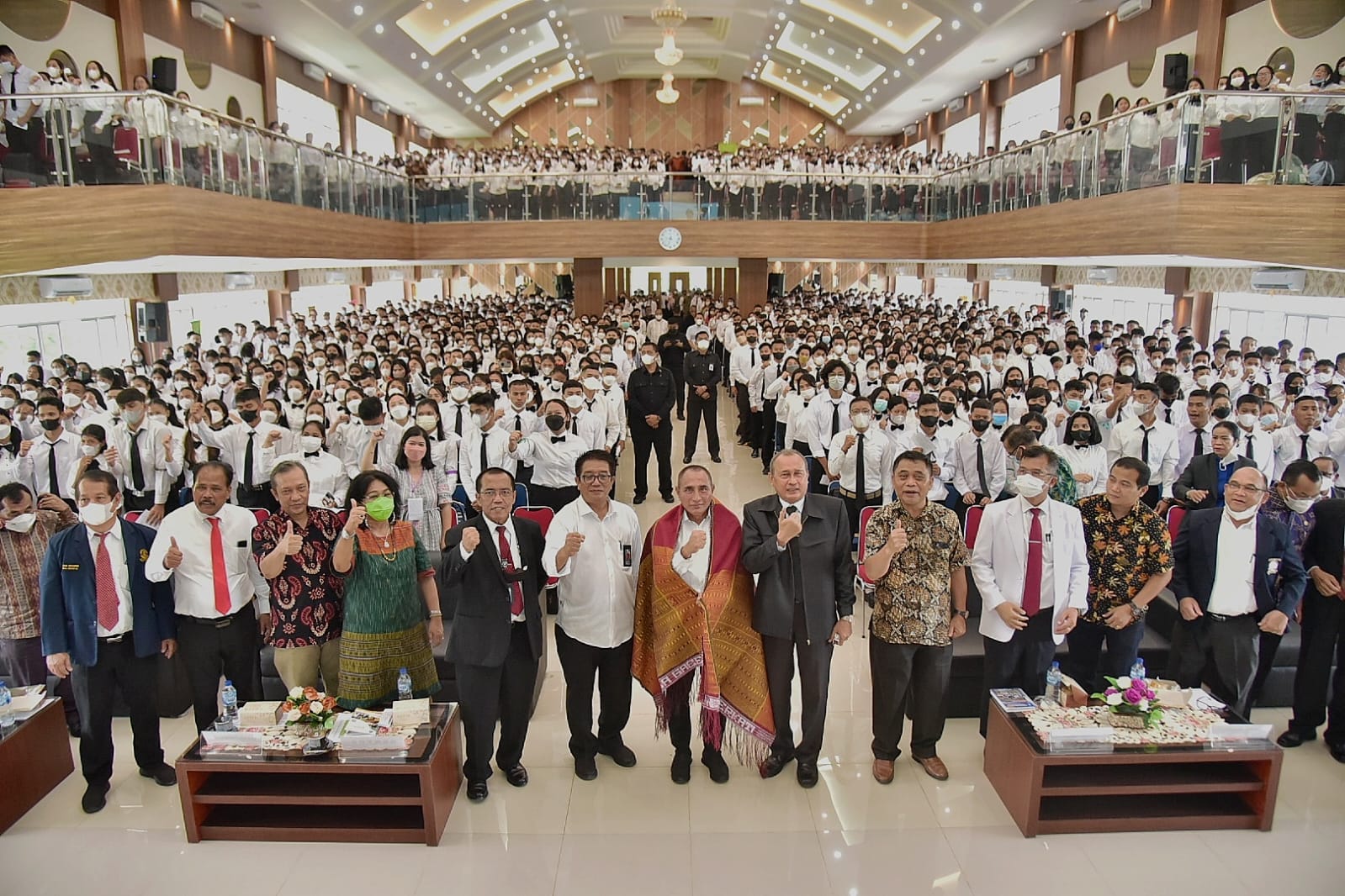 Gubsu Edy Rahmayadi sampaikan Kuliah Umum Kepada Mahasiswa HKBP Nomensen di Aula Kampus Jln Sutomo Medan Jumat (9/9/2022).beritasore/alirsyah