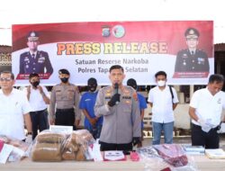 Polres Tapsel Amankan 2 Warga Sidimpuan, Bawa 14 Ball Ganja