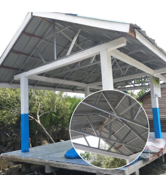 Tangkahan perahu nelayan di Dusun II Gang Potai Desa Indrayaman Kec. Talawi Kab.Batu Bara Baru selesai dikerjakan (19/9/2022).beritasore/alirsyah