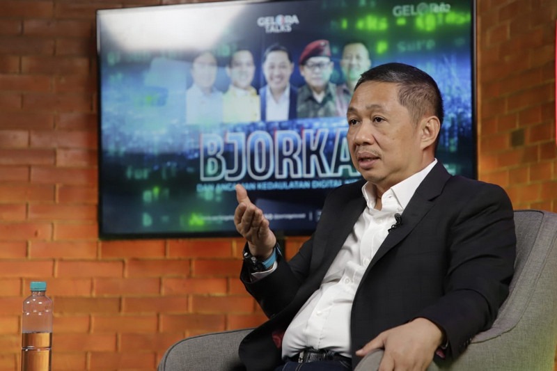Anis Matta, Ketua Umum Partai Gelombang Rakyat (Gelora) Indonesia dalam Gelora Talk bertajuk 'Bjorka dan Ancaman Kedaulatan Digital Kita', Rabu (21/9/2022) di Jakarta. Beritasore/ist