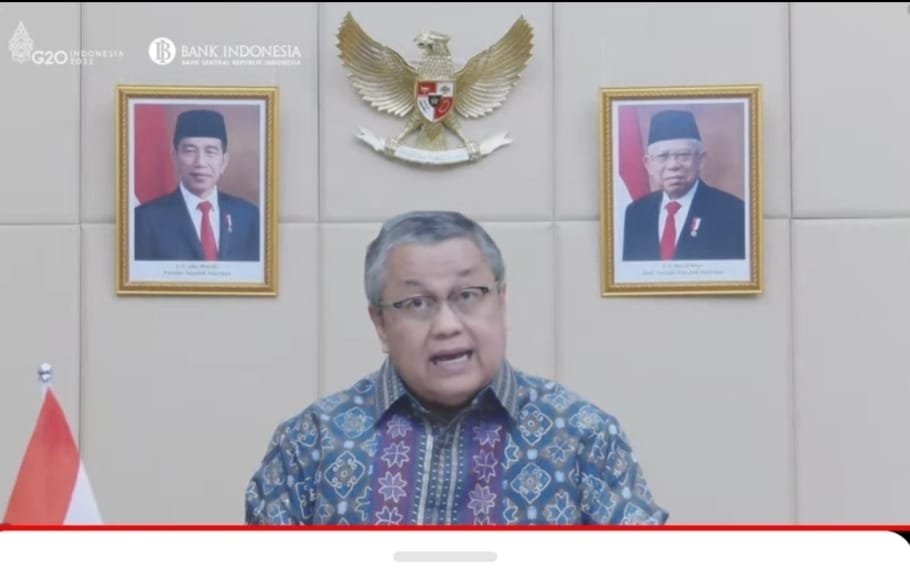 Gubernur BI Perry Warjiyo pada RDG BI di Jakarta secara offline dan online, Kamis (22/9/2022). beritasore/laswie wakid