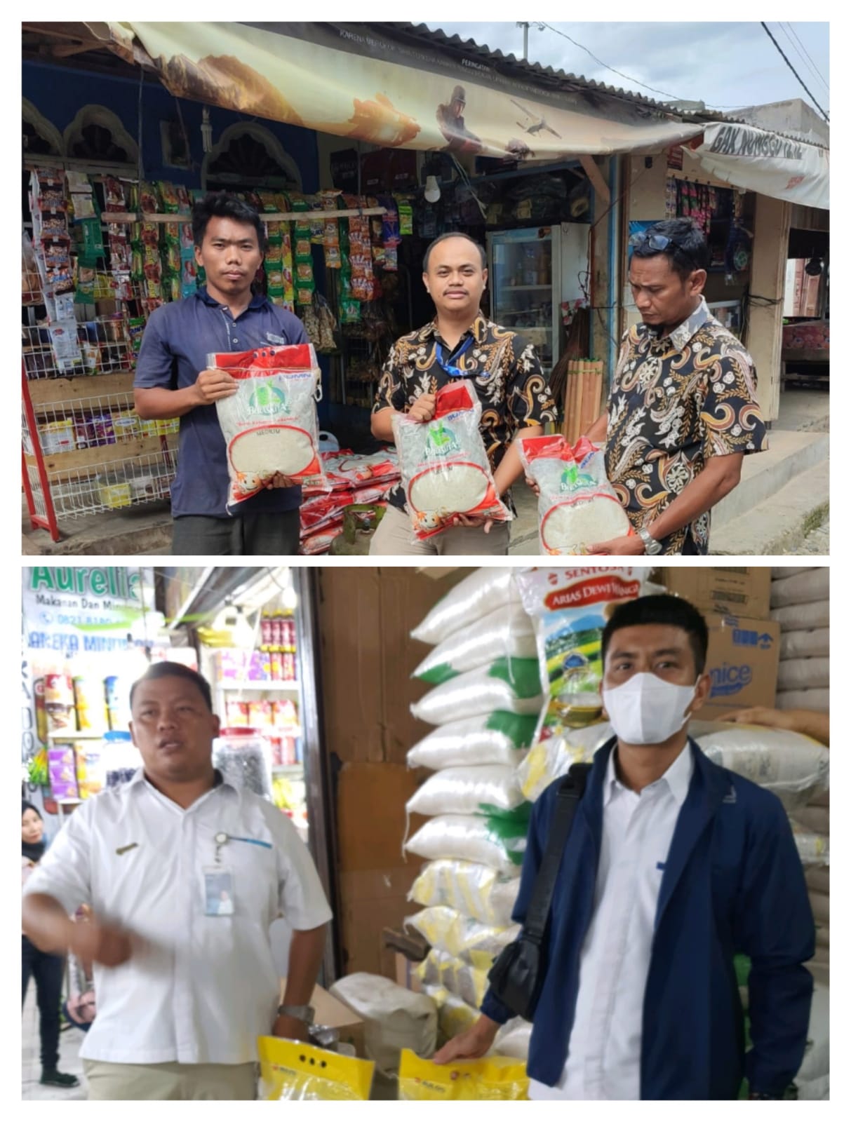 Operasi pasar di Medan Kota (atas) dan di Panyabungan (bawah) yang digelar Bulog Sabtu (24/9/2022). beritasore/ist