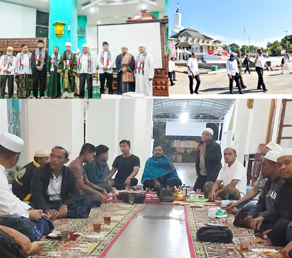 Foto ( Kiri) Bupati Madina HM Jafar Sukhairi Nasution saat acara tablig akbar di Masjid Agung Nur Ala Nur Panyabungan,  Foto (Kanan) Wakil Bupati Madina Atika Azmi Utammi Nasution, B.App, Fin, M.Fin suatu kegiatan ke Masjid Agung Nur Ala Nur Panyabungan. Foto ( Bawah) Jamaah dan musyafir sarapan bersama, usai shalat subuh di Masjid Agung Nur Ala Nur Payabungan. beritasore/irham hagabean nasution