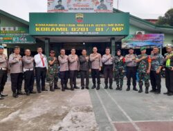 Polsek Medan Baru Rayakan HUT TNI Ke – 77 Di Koramil 0201- 01/MP