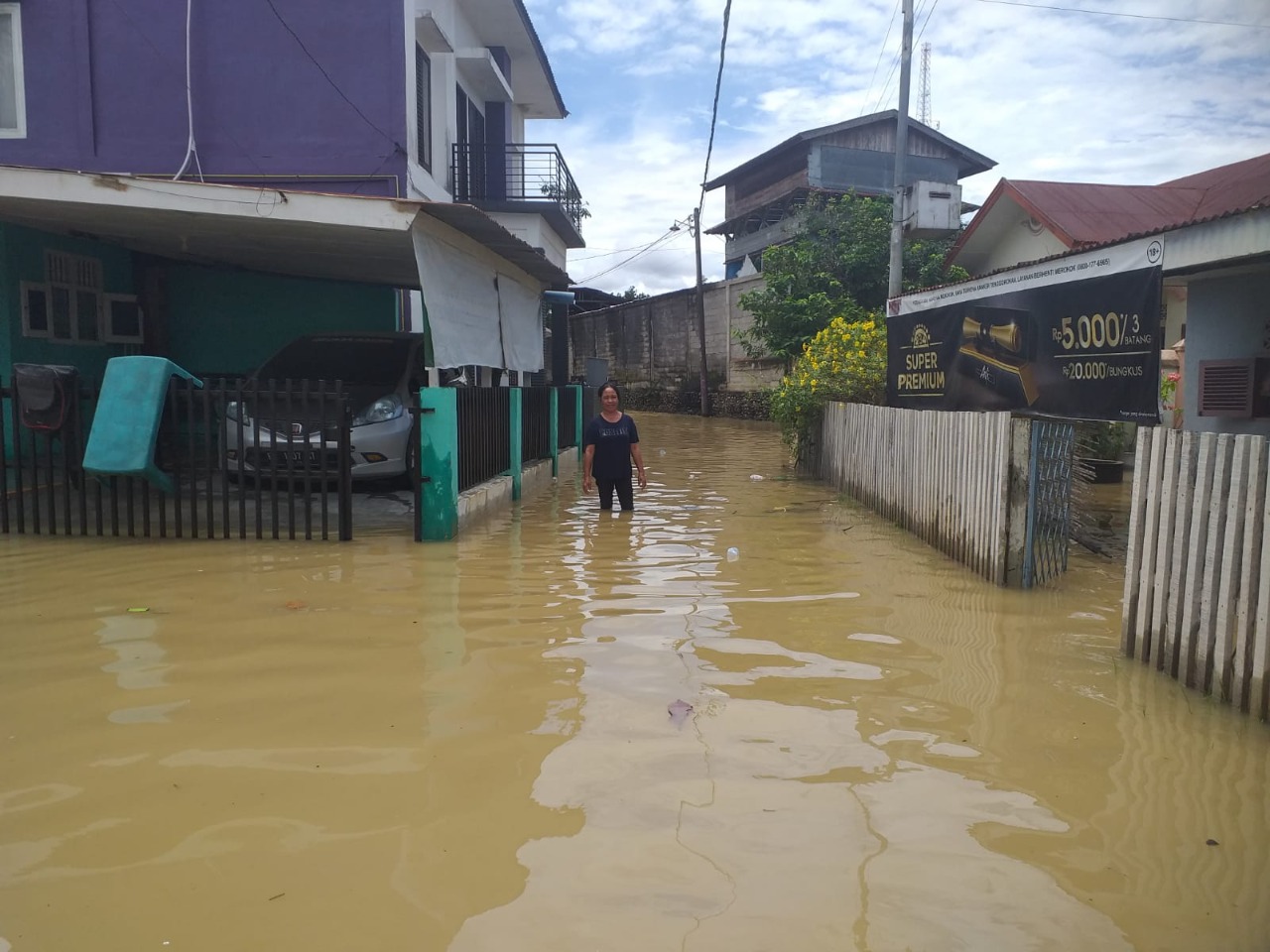 Puluhan rumah warga Dusun Kenanga Kampung Perdamaian tergenang air. Beritasore/ist
