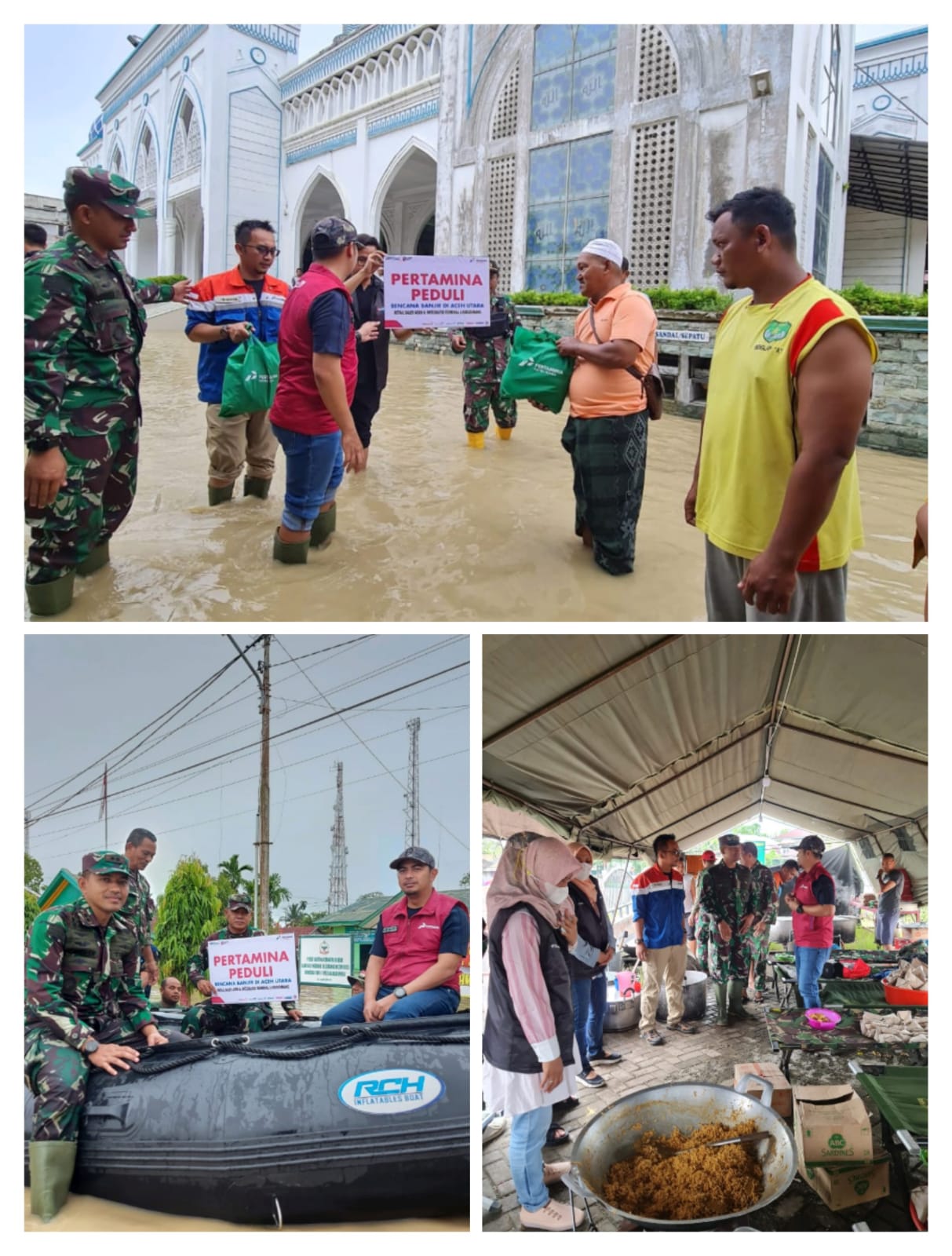 Pertamina Patra Niaga Regional Sumbagut menyalurkan bantuan korban banjir di Aceh Utara Minggu (9/20/2022). beritasore/ist