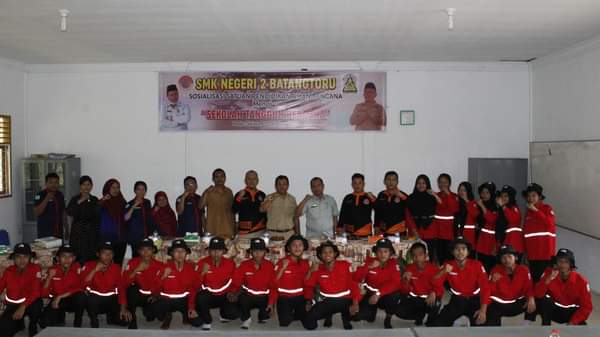 Badan Penanggulangan Bencana Daerah (BPBD) Tapanuli Selatan sosialisasikan Satuan Pendidikan Aman Bencana (SPAB) menuju sekolah tangguh di SMKN 2 Batang Toru. beritasore/Birong RT