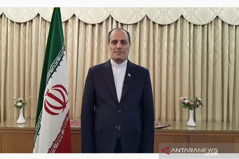 Duta Besar Republik Islam Iran untuk Indonesia Mohammad Azad berpidato untuk peringatan Hari Nasional Iran ke-42 melalui rekaman video (10/2/2021). (ant)