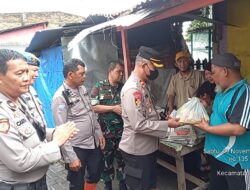 Polsek Medan Baru Salurkan Sembako Bagi Warga Terdampak Banjir