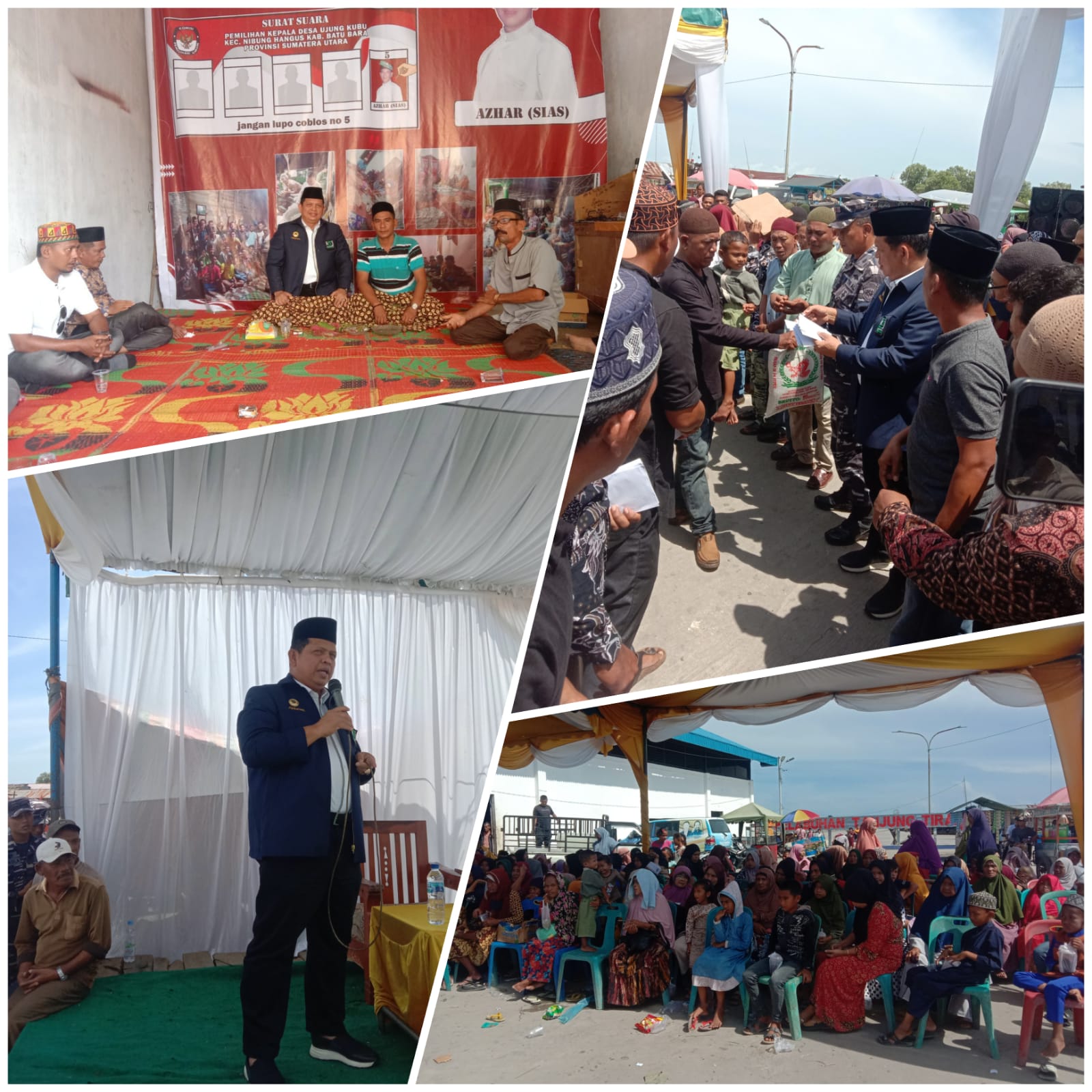 Teks fhoto: serikat jaring gembung Tanjung Tiram santuni 500 Anak Yatim bersama Dewan Pembina Komunitas Sedekah Jum'at (KSJ) Kombes Pol (Purn) Ikhwan Lubis SH,MH dipelabuhan Ujung Bom Tanjung Tiram Minggu (20/11-2022).Beritasore/alirsyah