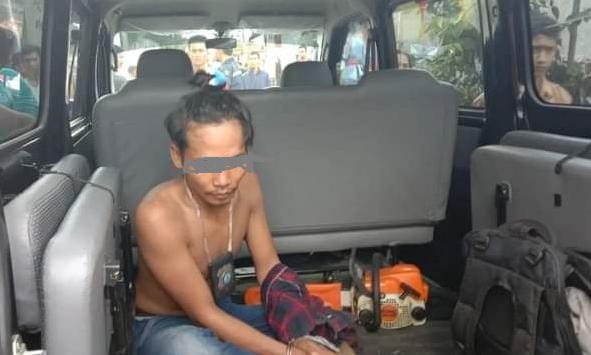 Berita Sore/Ist Pelaku pencurian yang diamuk warga di Jl. Medan-Binjai Desa Sei Semayang Kecamatan Sunggal, Kabupaten Deliserdang, Sabtu (19/11).