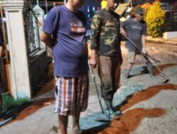 Antonius Tumanggor Cek Pengerjaan Proyek Cor Beton hingga Dini Hari