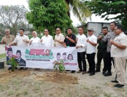 HUT Ke-15 Partai Gerindra,  Giat Menanam Pohon Di Desa Ledong Timur