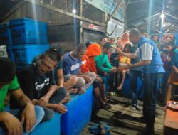 Nelayan P.Brandan Disambut Tangis Dan Ditepung Tawar