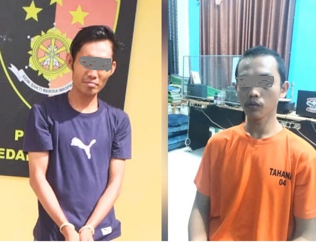 Teks fhoto pelaku pembegal anak sekolah di Batu Bara diringkus Tim Opsnal Anti Bandit Polsek Medang Deras Kabupaten Batu Bara dipimpin Kanit Reskrim IPDA Junaidi SH diterima Berita Kamis (11/05/2023).beritasore/alirsyah