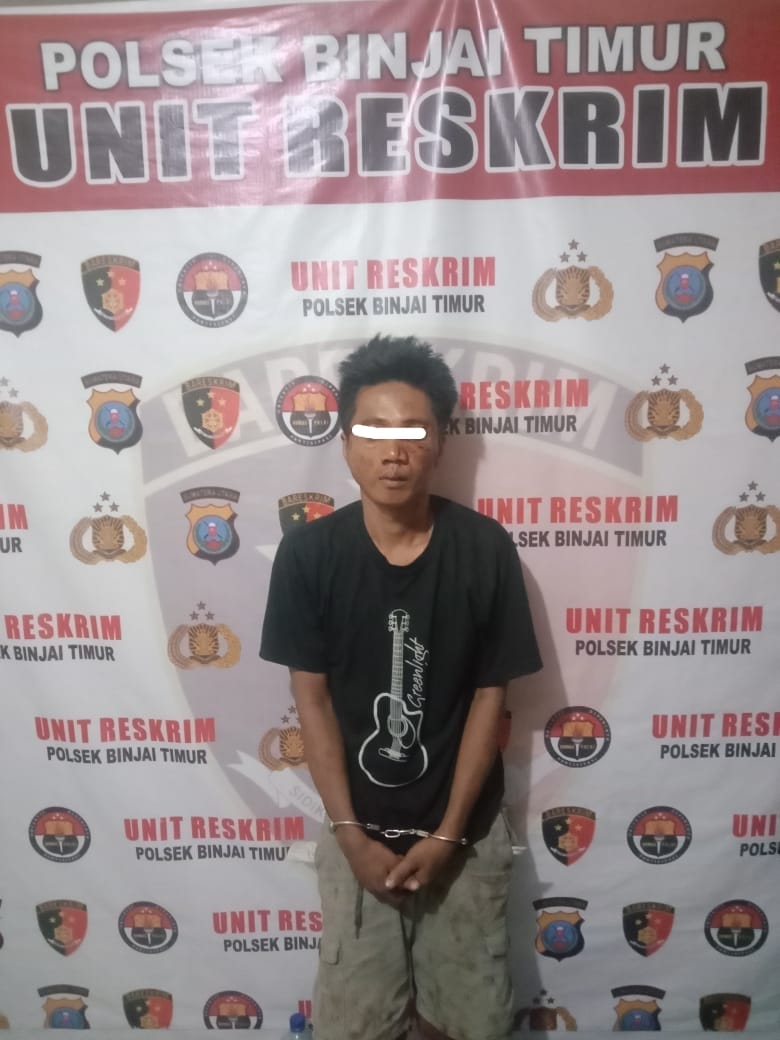 Terdangka pelaku pencurian sepeda motor kini di amankan di Polsek Binjai Timur(Ist).