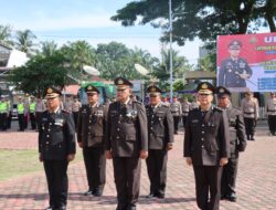 Kapolres Batu Bara Pimpin Upacara Kenaikan Pangkat Dan 8 Personil Purna Bakti