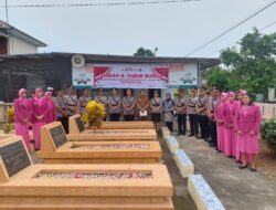 HUT Bhayangkara Ke-77, Polres Batu Bara Gelar Tabur Bunga