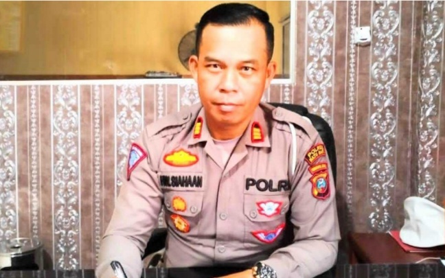 Teks fhoto: Kasat Lantas Polres Batu Bara AKP Hotlan W Siahaan Selasa (25/7-2023). beritasore/alirsyah