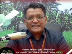 Ekonomi Sumut Triwulan II 2023  Tumbuh 2,88 Persen