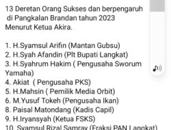 Nama Orang Sukses Dan Berpengaruh Di P.Brandan Viral Di Medsos 