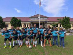 Semarakkan Haornas, Pertandingan Sepakbola Tim Polres Sergai Vs Tim  PWI Sergai