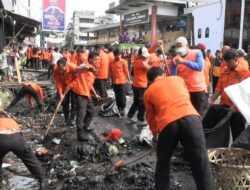 Tim Gabungan Tertibkan PKL dan Parkir Liar di Jalan Thamrin Kota P.Sidimpuan