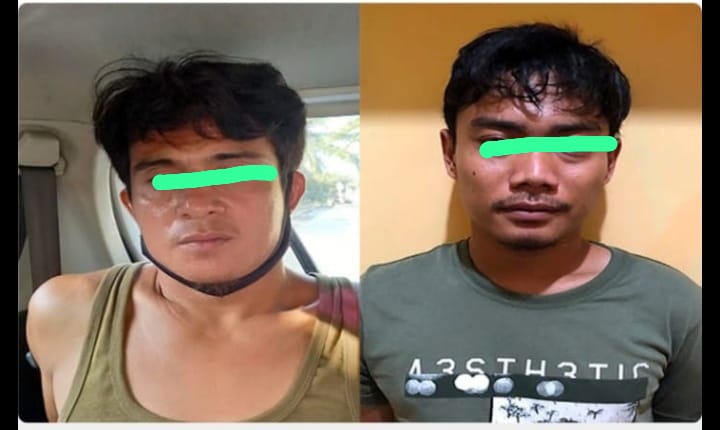 Teks fhoto: Kegiatan Sat Res Narkoba Polres Batu Bara melakukan GKN (Gerebek Kampung Narkoba) di Wilayah Hukum Polres Batu Bara kembali menangkap diduga residivis narkoba J dan M. F. H.R (25) warga Dusun V, Desa Lima Laras, Kecamatan Nibung Hangus, Kabupaten Batu Bara Selasa (12/9-2023).beritasore/alirsyah