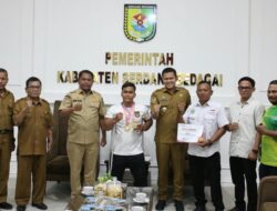 Bupati Sergai, Menerima Wagito Purnomo, Raih 2 Medali Emas Kejuaraan Nasional Para-Cyling.