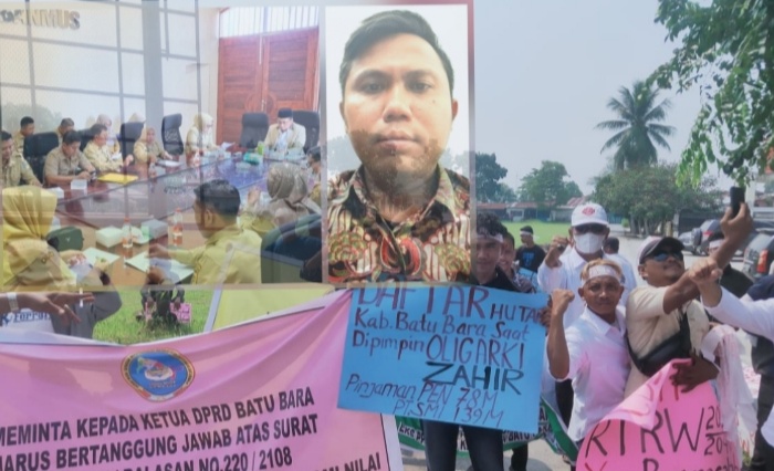 Teks fhoto: Rizky Harahap Kabid Humas Diskominfo menjawab konfirmasi Wartawan atas Unjuk rasa TMG di Kantor Bupati,Sekdakab Batu Bara dan DPRD Batu Bara Jum'at (29/9-2023).