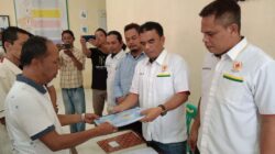 Ketua KONI Asahan Harris ST maju kembali sebagai Balon Ketua KONI 2023-2027 kepada Panitia TPP Musorkab KONI Asahan 2023, dengan membawa 100 persen dukungan Cabor yang ada di Asahan. Foto:Sapriadi
