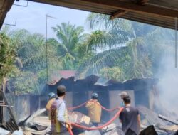 Tiga Rumah  Hangus Terbakar Di P.Brandan 