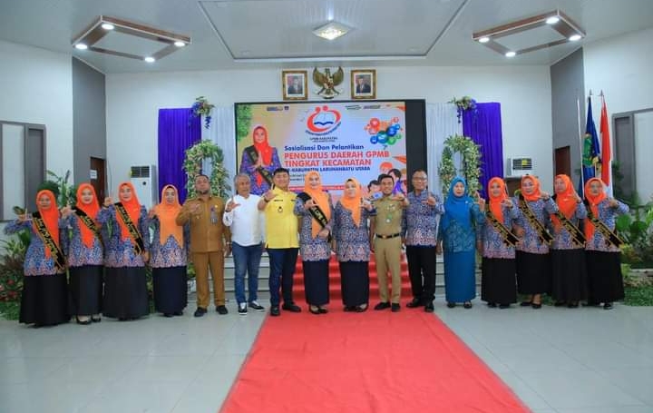 Bupati Labura, Hendri Yanto Sitorus,MM di acara pelantikan pengurus Kecamatan GMPB se Labura, Selasa (5/12).ist