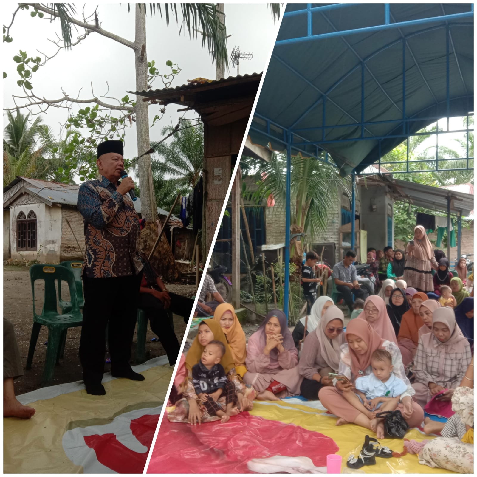 Teks fhoto: Dosen UMSU Dr.H.Nahar A.Abdul Ghani, Lc., MA bentuk Persatuan Keluarga Abu Tholib & Sakdimah (PERKASA) di bentuk di Dusun VIII Sungai Bah Bolon Desa Gambus Laut Kecamatan Limapuluh Pesisir berkedudukan di Kabupaten Batu Bara Provinsi Sumatera Utara Minggu (24/12-1023). beritasore/alirsyah