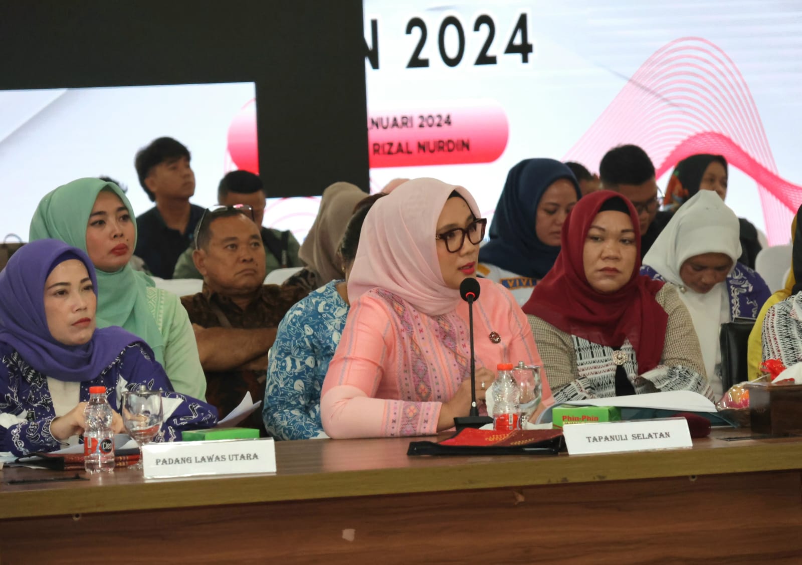 Berita Sore/Birong RT Teks poto: Ketua Dekranasda Kab.Tapsel, Ny Rosalina Dolly Pasaribu saat menghadiri rapat kerja daerah (Rakerda) Dekranasda tingkat Prov. Sumut di Aula Tengku Rizal Nurdin, rumah Dinas Gubernur Sumut, Medan, Senin (15/1)