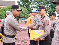 Polres Nias Laksanakan Pergeseran 157 Pasukan PAM Pemilu Mantap Brata Toba 2024