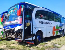 Bus Pelajar  SMPN 1 Sibiru-biru Tabrakan di Binjai