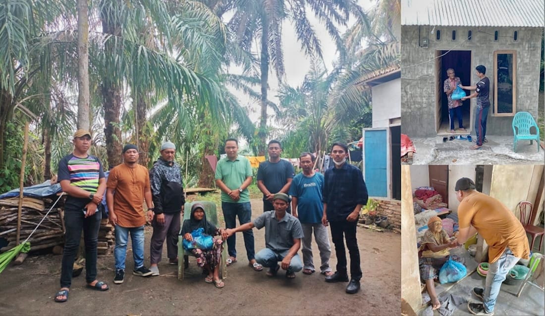 Teks Foto: Komunitas BPAS (Bandar Pulau Aek Songsongan) memberikan bantuan berupa paket sembako kepada warga Aek Songsongan dan sekitarnya yang membutuhkan selama bulan suci Ramadhan, pada Jum'at, (22/3/2024).