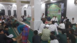 Teks Foto/Beritasore/Boy Aprizal  Ustad Ibnu Hajar SPdi di sela-sela tausiyahnya pada Peringatan Nuzulul Quran di Masjid Ubudiyah P.Brandan, Rabu(27/3/24)malam.