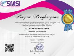 SMSI Kepulauan Nias Terima Penghargaan