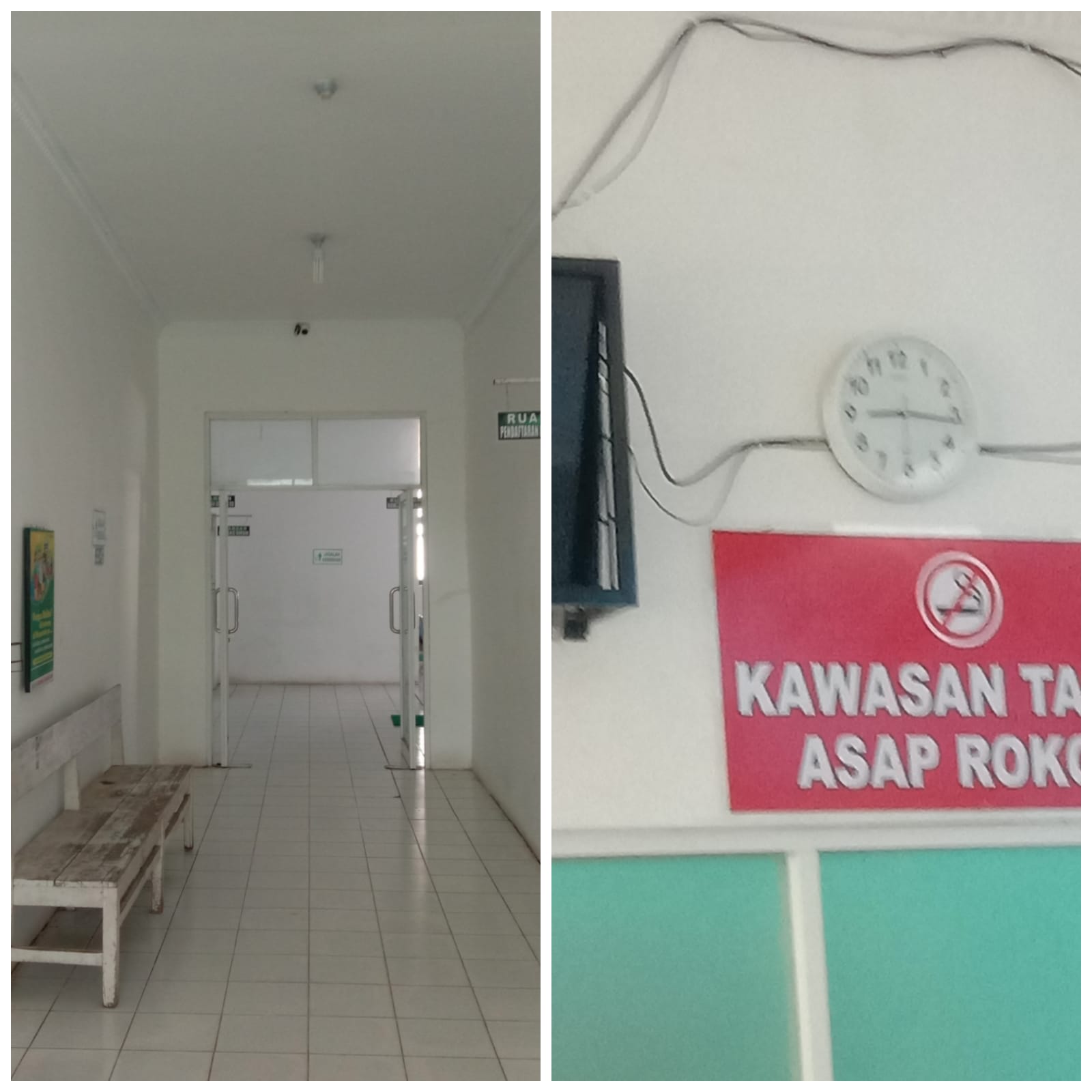 Berita Sore/alirsyah Jam dinding Puskesmas Kecamatan Tanjung Tiram menunjukkan pukul 09.15 WIB, namun belum ada tindakan paramedis terhadap pasien yang sudah antrian sejak pukul 07.30 WIB Kamis (18/4/2024).