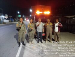 Satpol PP P. Siantar Patroli Hingga Malam Hari di Wilayah Dianggap Rawan 