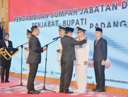 Pj Gubsu Lantik Timur Tumanggor Pj Wali Kota Padangsidimpuan