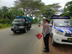 Polres Batubara Patroli Kibas Bendera