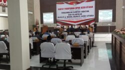 Rapat Paripurna Penyampaian Laporan Keterangan Pertanggungjawaban (LKPJ) Bupati Aceh Utara Tahun 2025, Senin (17/3) di Gedung DPRK Aceh Utara Lhoksukon.