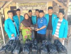 KNPI Palas Berbagai Sembako Ke Warga Kurang Mampu