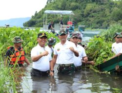 Kodam I/BB Gelar Pembersihan Enceng Gondok di Pesisir Danau Toba