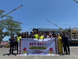Satlantas Polres Batubara Serah Terima Palang Portal KA